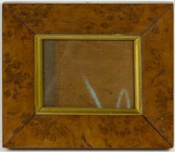 19th Century Picture Frame - Burr Yew Wood with Gilt Liner