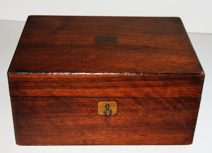19th Century Antique Brass Inlaid Jewellery Box