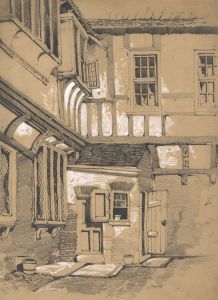 William James Boddy - 19th Century Graphite Drawing, Study of a Building