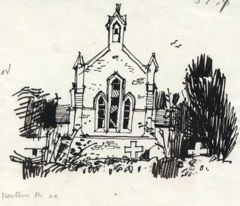 Paul Sharp - Mid 20th Century Pen and Ink Drawing, Newton Church