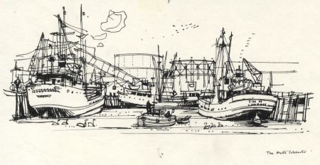 Paul Sharp - Mid 20th Century Pen and Ink Drawing, The Hythe, Colchester