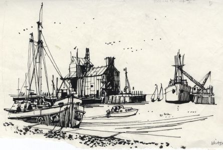 Paul Sharp - Mid 20th Century Pen and Ink Drawing, Whitstable Harbour