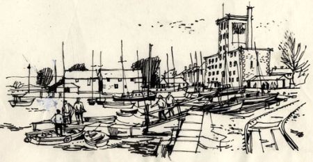 Paul Sharp - Mid 20th Century Pen and Ink Drawing, Eling