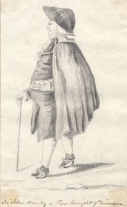 19th Century Graphite Drawing - Sir John Dineley, A Poor Knight of Windsor
