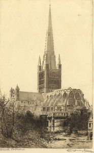 Edgar James Maybery - Early 20th Century Watercolour, Norwich Cathedral