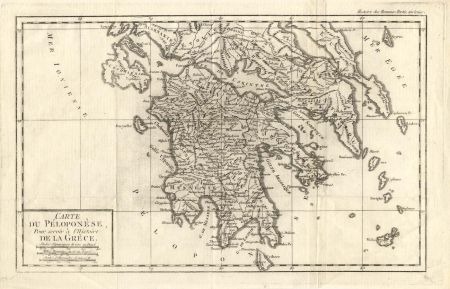 Delisle de Sales - 1782 Engraving, Carte du Pelopenese Grece