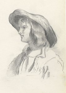 Mid 19th Century Graphite Drawing - Male Portrait