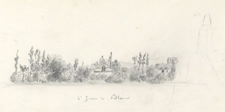 Mid 19th Century Graphite Drawing - St Jean le Blanc, Loiret, France
