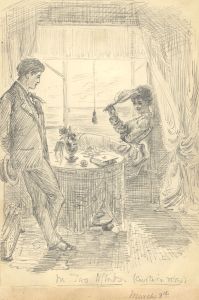 Late 19th Century Graphite Drawing - "In Two Minds"
