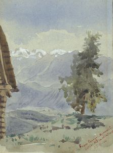 Sir John Warre Slade - Double-Sided 1900 Watercolour, From Penegal Summit, Italy