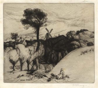 William Strang - 1898 Etching, Dutch Scene