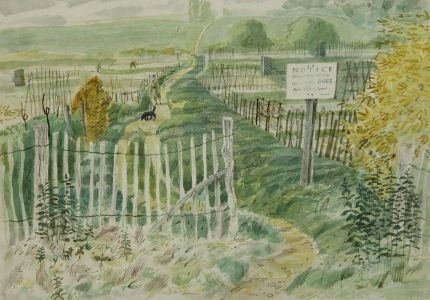Paul Sharp - Mid 20th Century Watercolour, Allotments, Farnham, Surrey