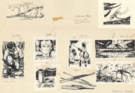 Paul Sharp - Mid 20th Century Pen and Ink Drawing, Medical Studies, Malaria