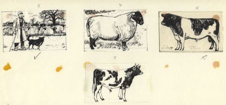 Paul Sharp - Mid 20th Century Pen and Ink Drawing, Agricultural Vignettes