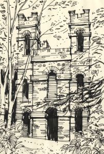 Paul Sharp - 1963 Pen and Ink Drawing, Belvedere, Claremont, Surrey
