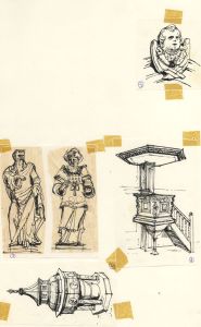 Paul Sharp - Mid 20th Century Pen and Ink Drawing, St Michael Paternoster Art
