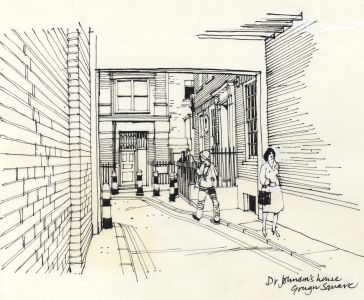 Paul Sharp - Mid 20th Century Pen and Ink Drawing, Dr Johnson's House, London