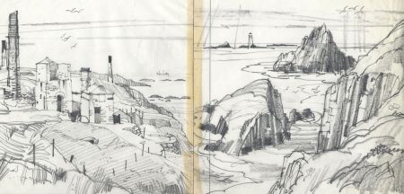 Paul Sharp - Mid 20th Century Graphite Drawing, Book Cover Design