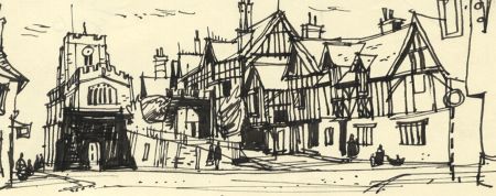 Paul Sharp - Mid 20th Century Pen and Ink Drawing, Tudor Street, British Isles