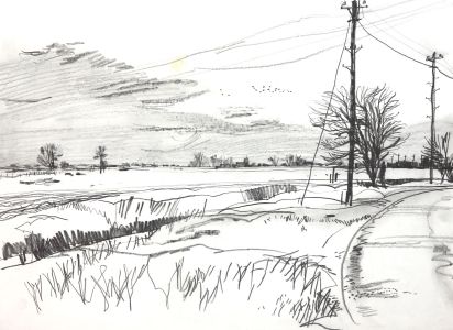 Paul Sharp - Mid 20th Century Graphite Drawing, Rye, East Sussex