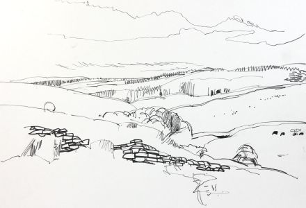 Paul Sharp - Mid 20th Century Graphite Drawing, Landscape