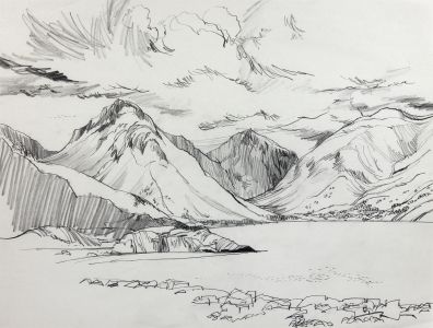 Paul Sharp - Mid 20th Century Graphite Drawing, Wastwater, Lake District