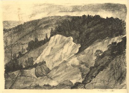 M. Egerton - 1936 Monotype, Landscape
