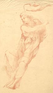 M. Egerton - Early 20th Century Monotype, Draped Renaissance Figure