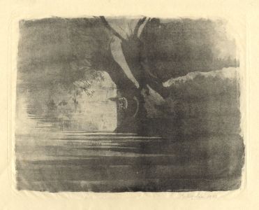 M. Egerton - 1933 Monotype, Waterside Scene