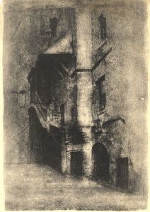 M. Egerton - 1935 Monotype, Old Building Facade