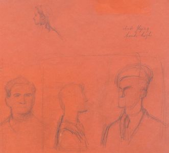 Frances Watt - Mid 20th Century Graphite Drawing, Head Studies