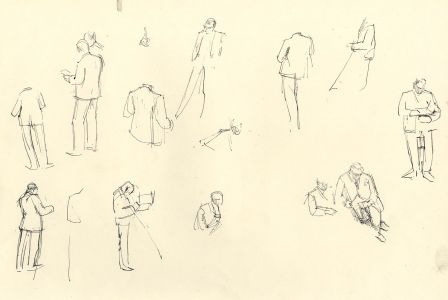 Frances Watt - Mid 20th Century Pen and Ink Drawing, Traders