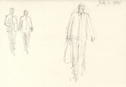 Frances Watt - 1985 Graphite Drawing, Traders