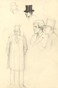 Frances Watt - Mid 20th Century Graphite Drawing, Trader Sketches