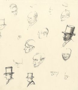 Frances Watt - Mid 20th Century Pen and Ink Drawing, Trader Head Studies