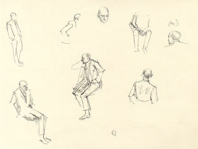 Frances Watt - Mid 20th Century Pen and Ink Drawing, Trader Sketches