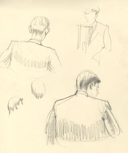Frances Watt - Mid 20th Century Graphite Drawing, Trader Sketches