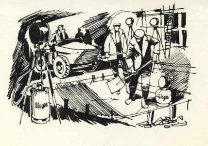 Paul Sharp - Mid 20th Century Pen and Ink Drawing, Construction
