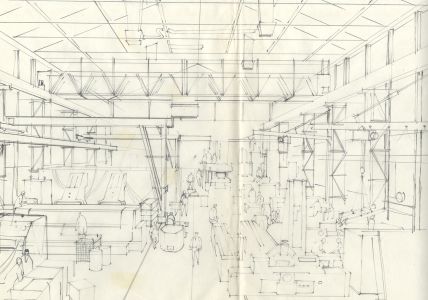 Paul Sharp - Mid 20th Century Graphite Drawing, Coventry Gauge, Engineers