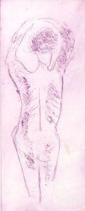 Joan Lewis - Contemporary Monotype, Back View, Cerise