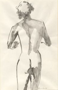 Joan Lewis - Contemporary India Ink, Standing Nude