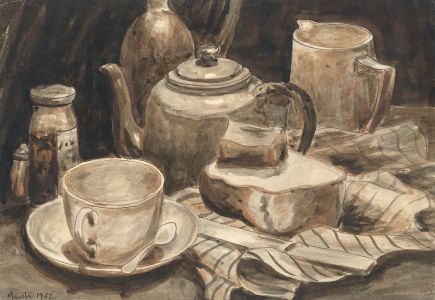 Keith Burtonshaw - 1952 Watercolour, Still Life with Tea Pot
