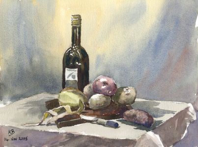 Keith Burtonshaw - 2005 Watercolour, Still Life with Potatoes