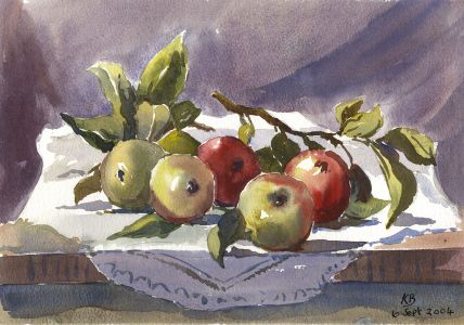 Keith Burtonshaw - 2004 Watercolour, Apples