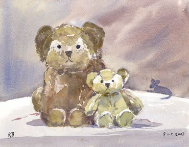 Keith Burtonshaw - 2007 Watercolour, Teddies