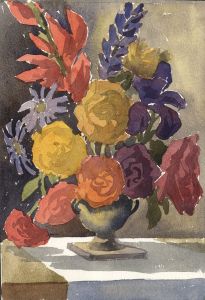 Keith Burtonshaw - Contemporary Watercolour, Flowers in a Vase