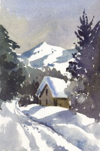 Keith Burtonshaw - Contemporary Watercolour, Winter Scene