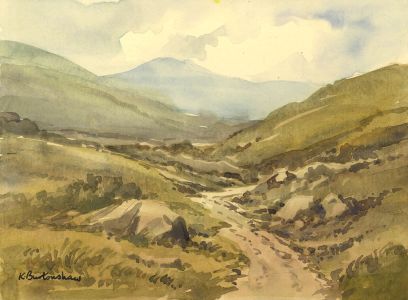 Keith Burtonshaw - 1996 Watercolour, Scottish Hills
