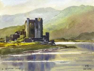 Keith Burtonshaw - 2008 Watercolour, A Scottish Castle