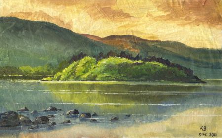 Keith Burtonshaw - 2001 Oil, Derwent Water, Lake District